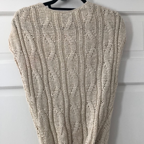 bebe Ivory/Gold Shimmer Cable Wrapped Sweater MED - Picture 7 of 8